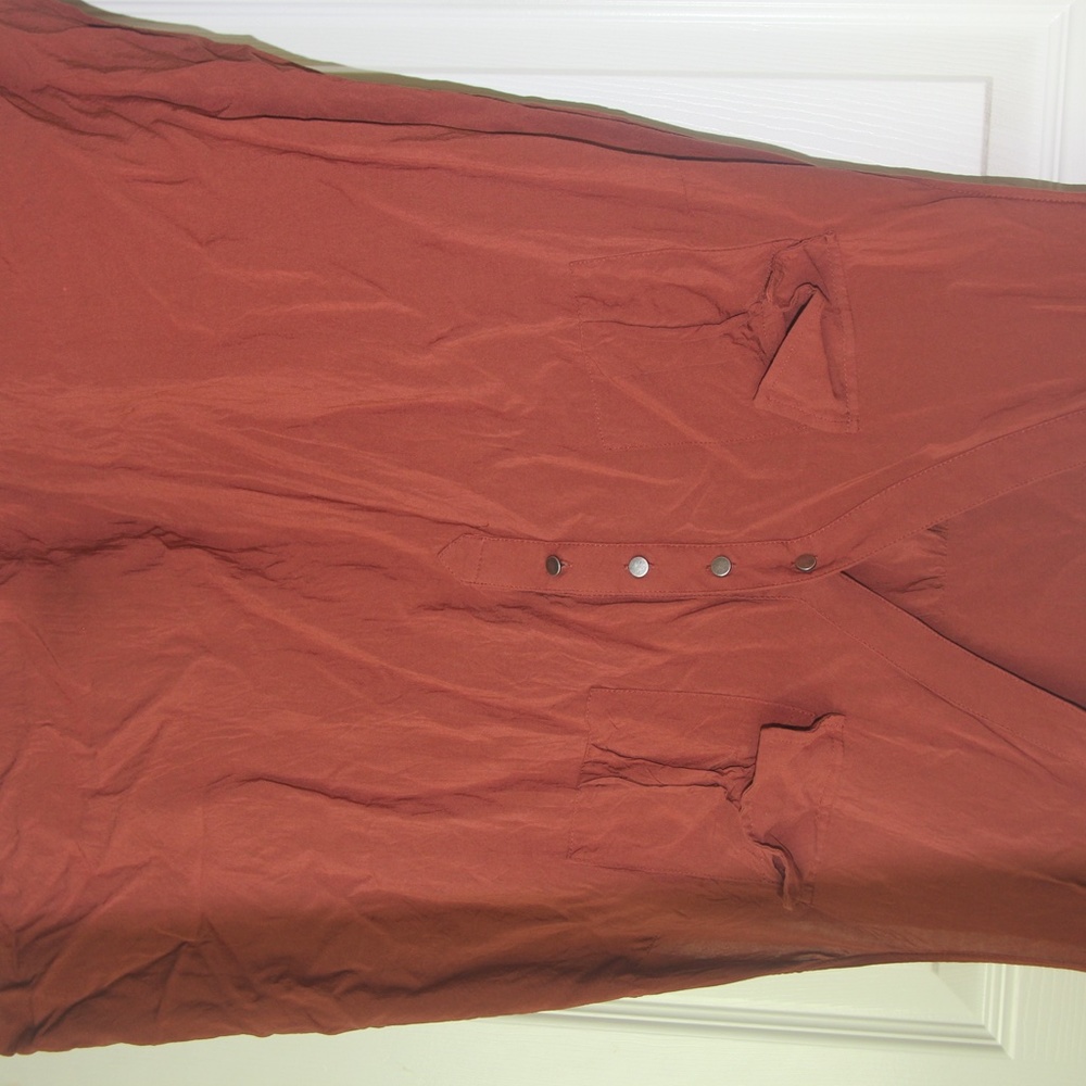 Torrid Harper Brick Red Challis Sleeveless Blouse - Picture 6 of 11